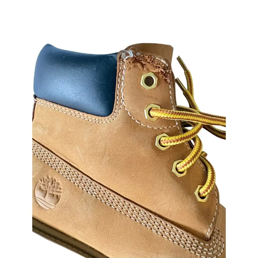 Timberland Classic 6 inch Boot Boys Sz 1 Waterproof Wheat Nubuck Preppy Outdoors